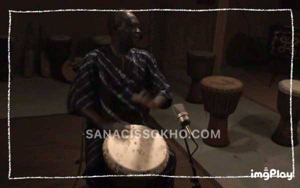 Djembe being played by a Diali (or griot) in West Africa